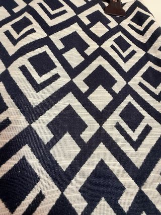 Gonna Yessica Jacquard Geometrica Bianco/Blu Navy