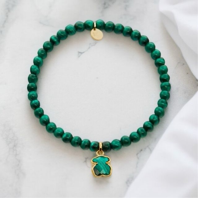 Pulsera Malakita Oso Dorado sin caja