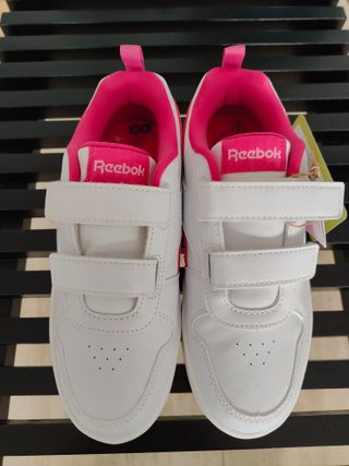 Zapatillas Reebok niña blancas y rosas talla 32.
