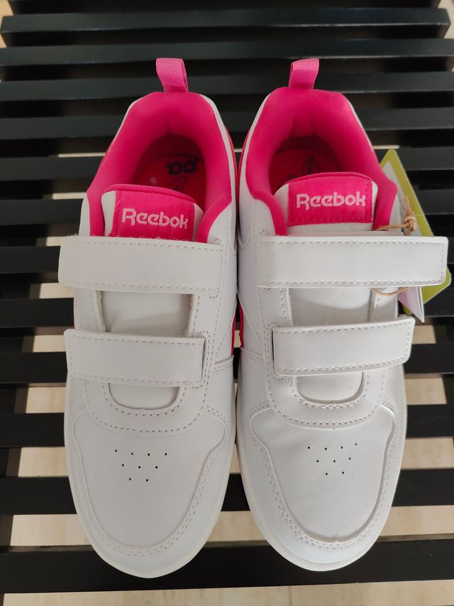 Zapatillas Reebok niña blancas y rosas talla 32.