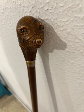 Bastón madera cabeza nutria