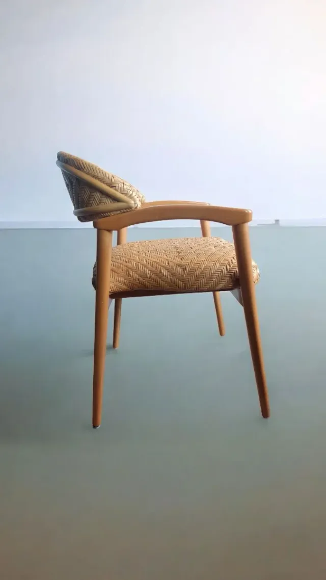 SILLA VINTAGE MIMBRE BAMBÚ AÑOS 70