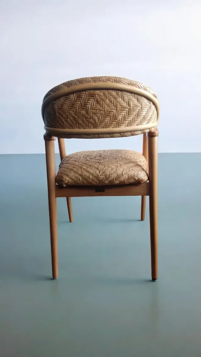 SILLA VINTAGE MIMBRE BAMBÚ AÑOS 70