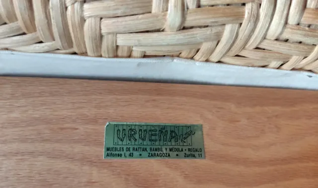 SILLA VINTAGE MIMBRE BAMBÚ AÑOS 70