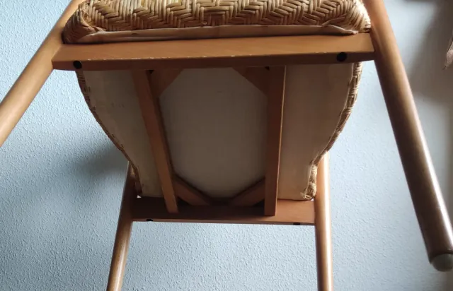 SILLA VINTAGE MIMBRE BAMBÚ AÑOS 70