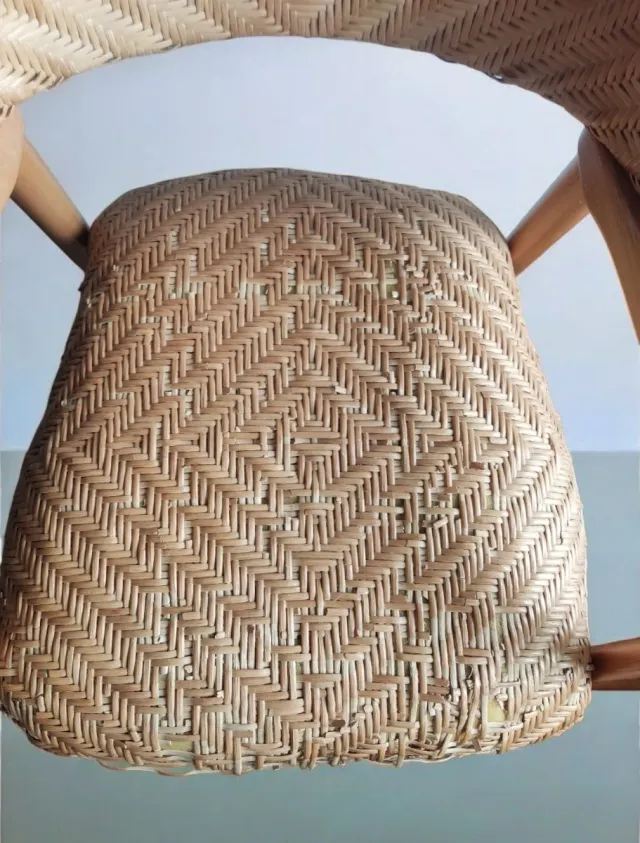 SILLA VINTAGE MIMBRE BAMBÚ AÑOS 70