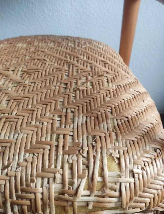 SILLA VINTAGE MIMBRE BAMBÚ AÑOS 70