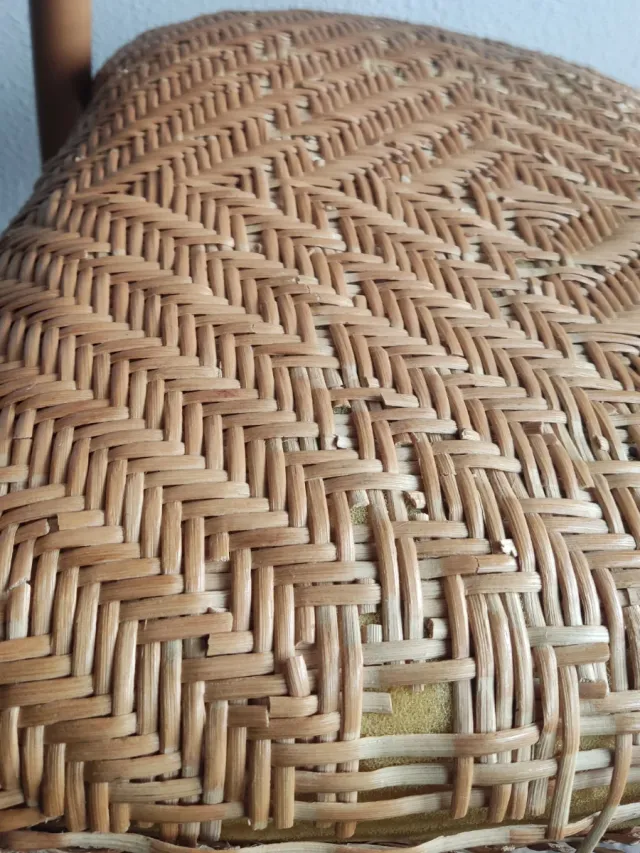 SILLA VINTAGE MIMBRE BAMBÚ AÑOS 70