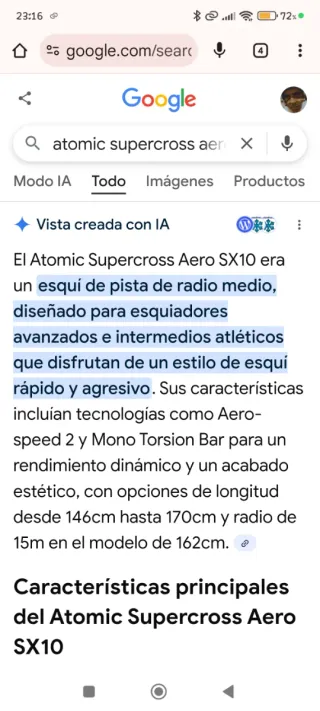 Atomic SX10 Esquís,tope de gama