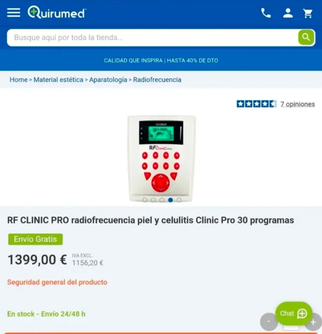 Radiofrecuencia RF Clínic Pro Globus