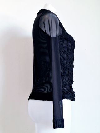 Top Crochet y Tul Negro de Mujer