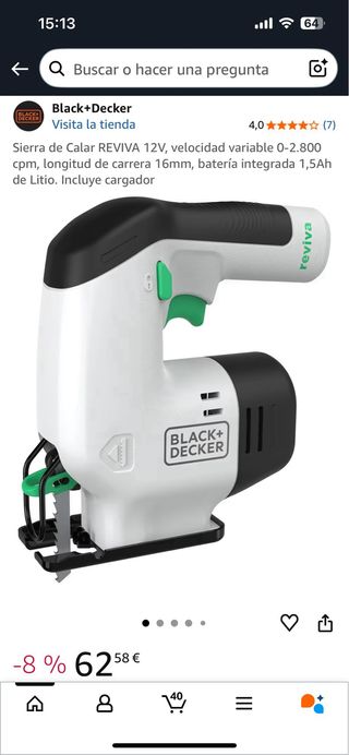 Caladora Black+Decker Reviva Inalámbrica