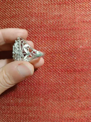 Anillo Dijoüs Plata Negro Ajustable plata