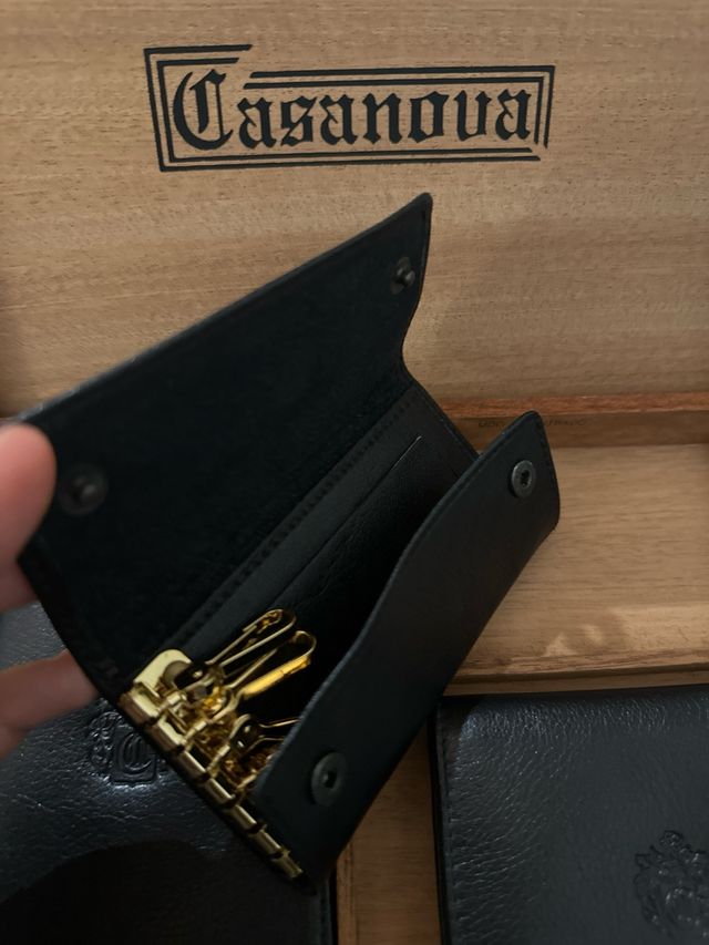 Conjunto Cartera Piel Casanova Negro