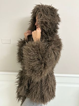 Pelliccia ecofur donna Mongolia marrone