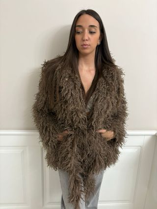 Pelliccia ecofur donna Mongolia marrone