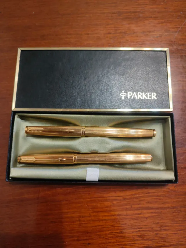 Coppia Penne Parker 75 Stilografica e Gel