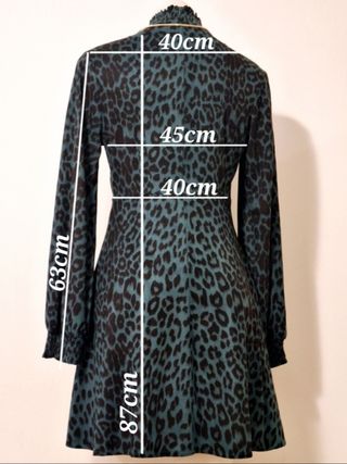 Vestido Estampado Leopardo Cuello Alto de Mujer