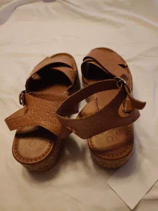 Sandalias cuña florales talla 39