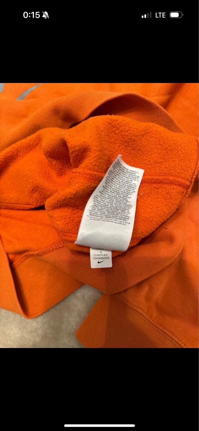 Sudadera Nike Talla S Naranja