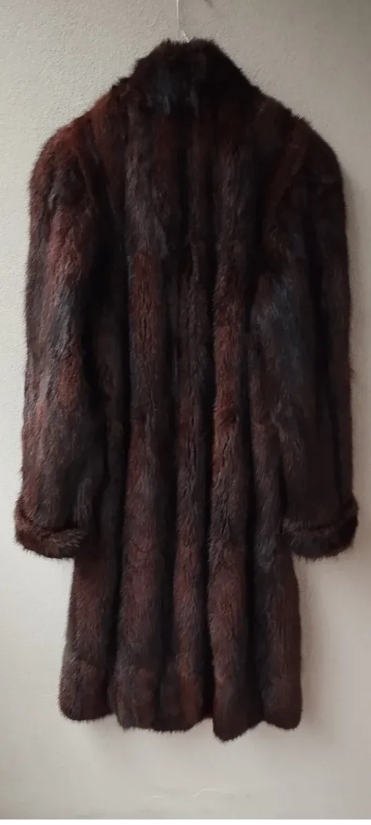 Abrigo vintage de ramusqué marrón (piel natural)