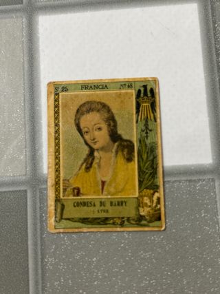 Cromo Condesa du Barry Francia Nº 68