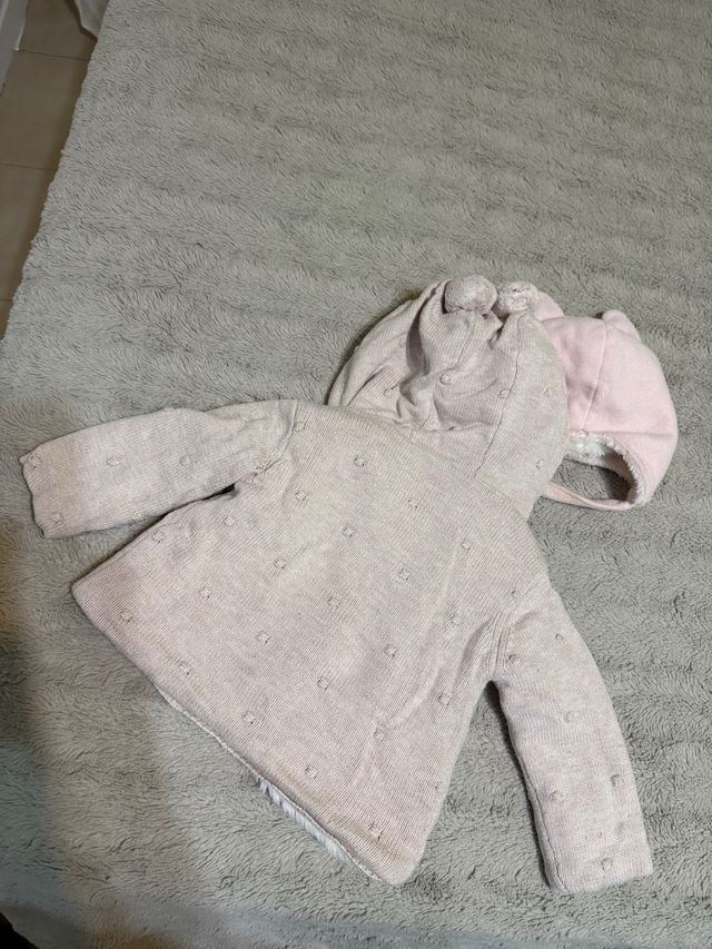 Abrigo y gorro niña 80 cm