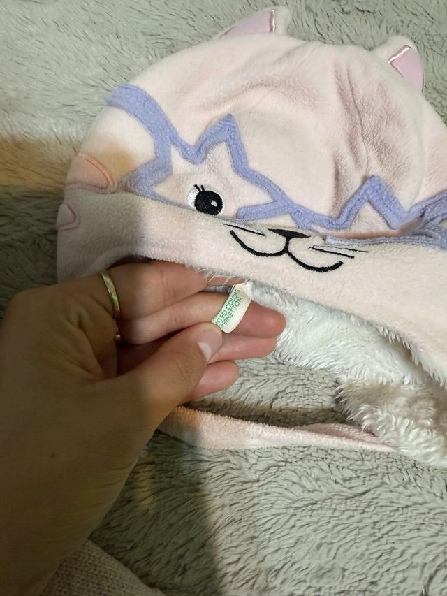 Abrigo y gorro niña 80 cm