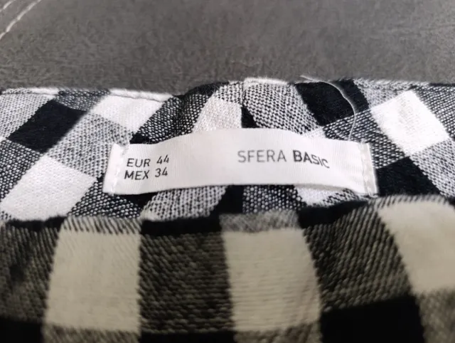 Pantalón cuadros vichy blanco y negro