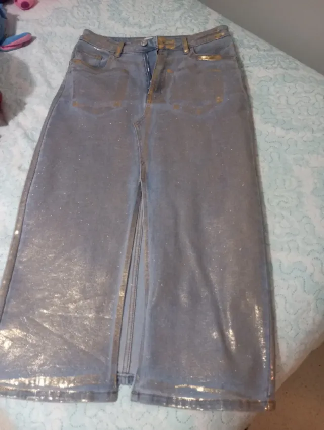 Falda vaquera mujer dorada