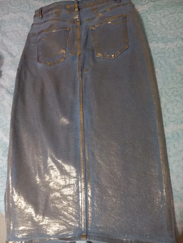 Falda vaquera mujer dorada