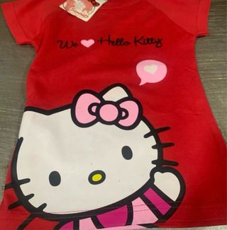 T-shirt Hello Kitty 5 anos vermelha nova