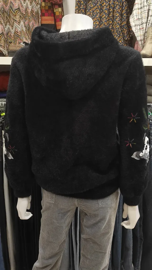 Giacchetta in pelliccia nera Taglia S