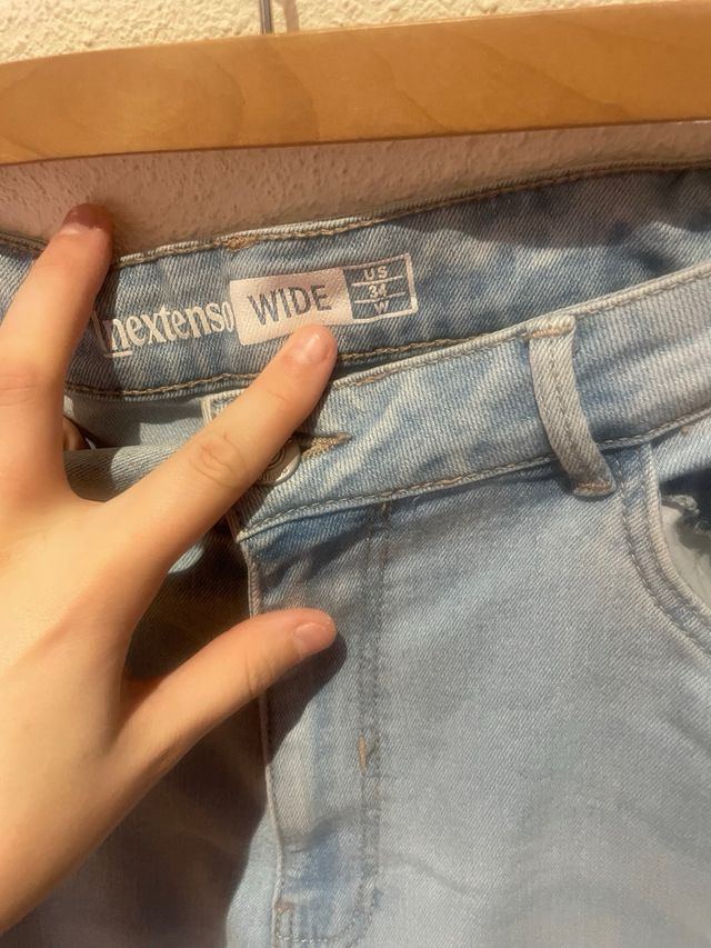 Pantalón vaquero ancho azul