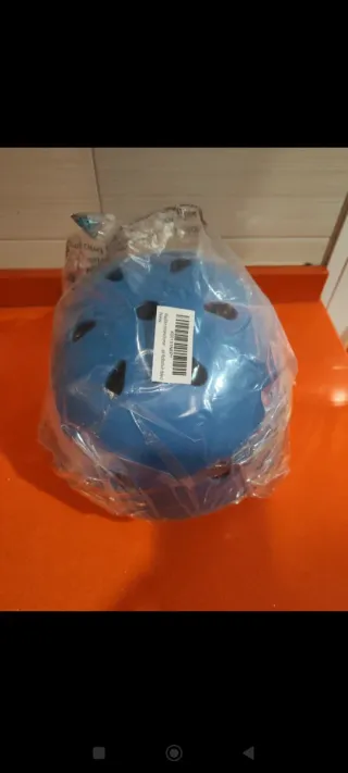 Casco y protecciones infantiles ,azul talla S