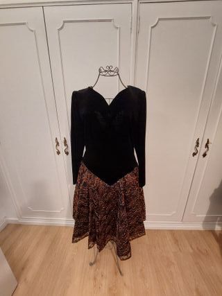 Vestido Terciopelo Negro Talla 46