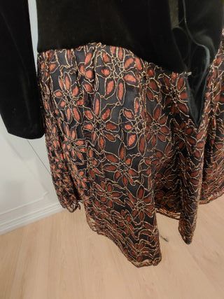 Vestido Terciopelo Negro Talla 46