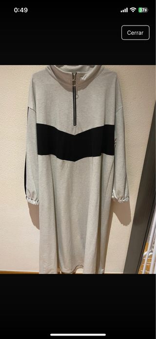 Vestido largo gris y negro