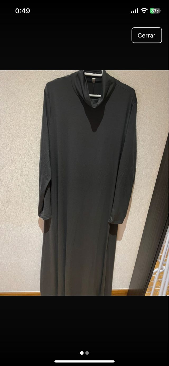 Vestido largo cuello alto negro talla única