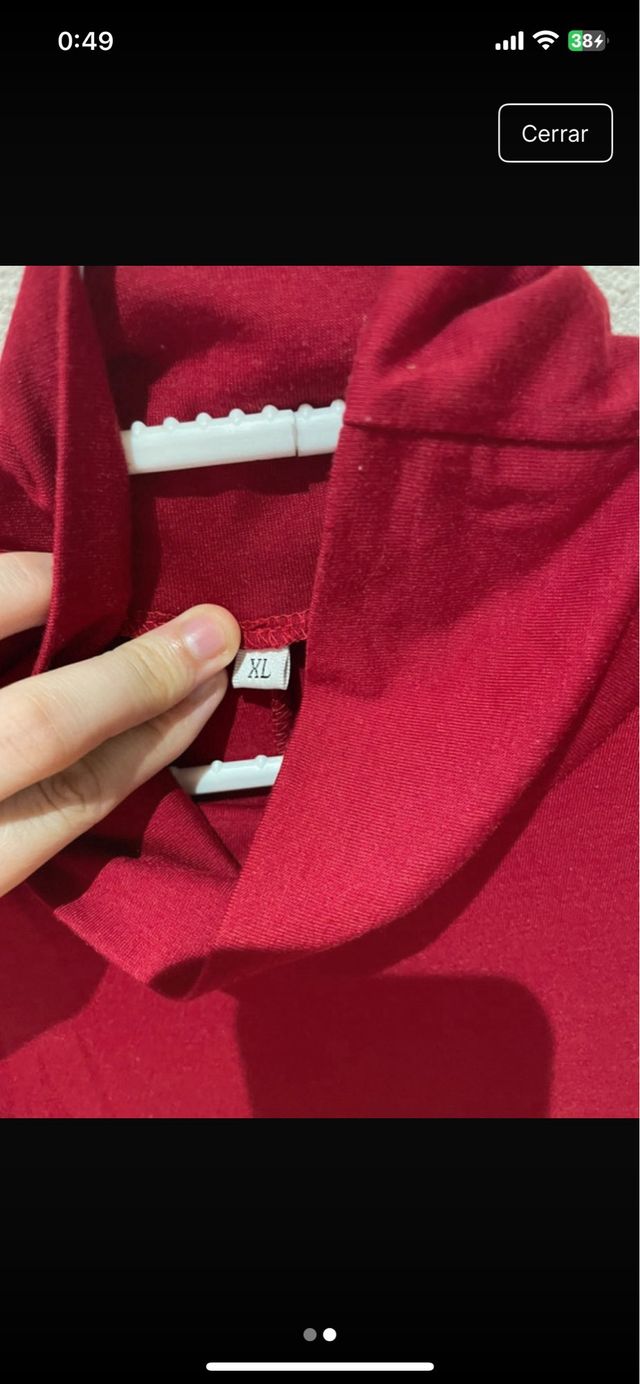 Vestido largo cuello alto rojo