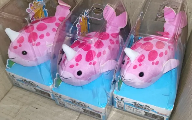 3 Peluches Narval Rosa con Lunares