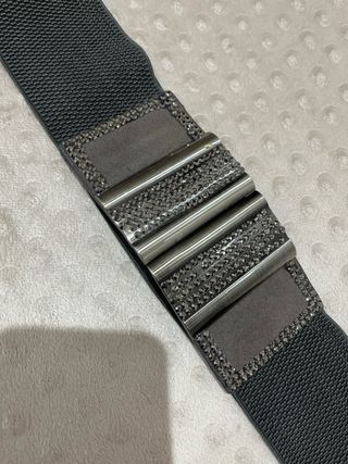 Cintura elastica grigio antracite con strass