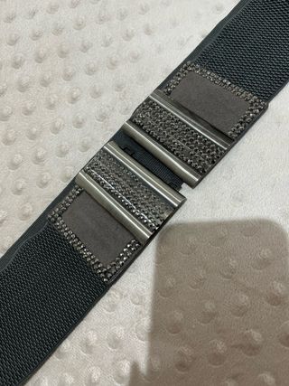 Cintura elastica grigio antracite con strass