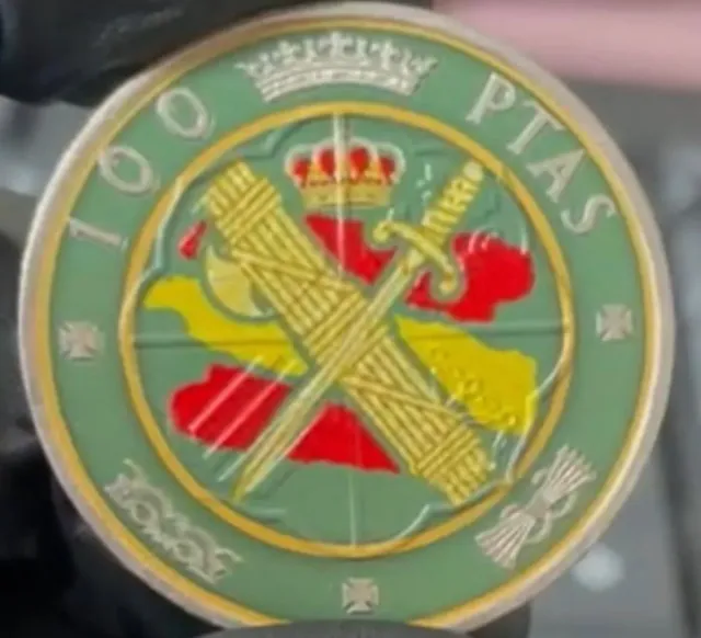 Moneda Plata Guardia Civil 100 PTAS 1966