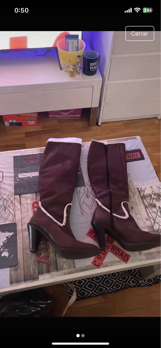 Botas de tacón marrones