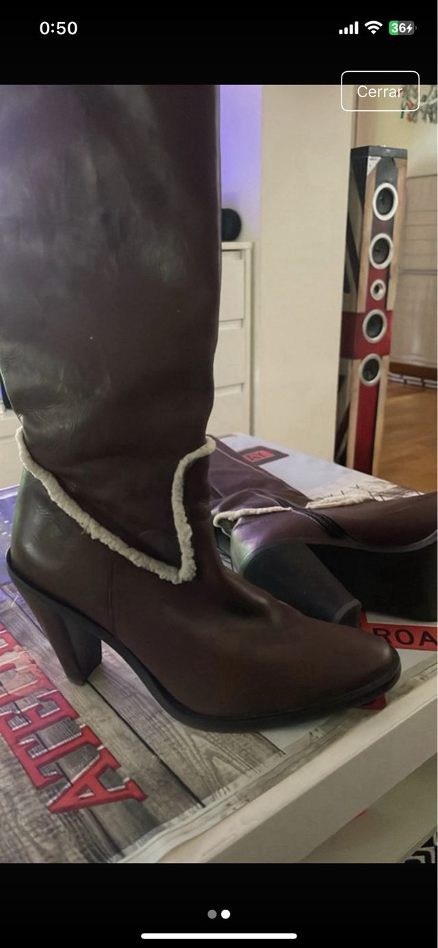 Botas de tacón marrones