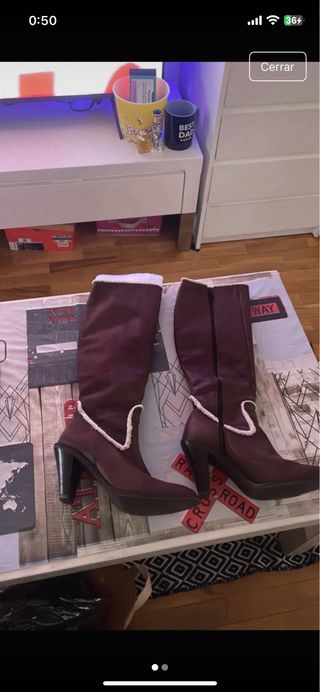 Botas de tacón marrones