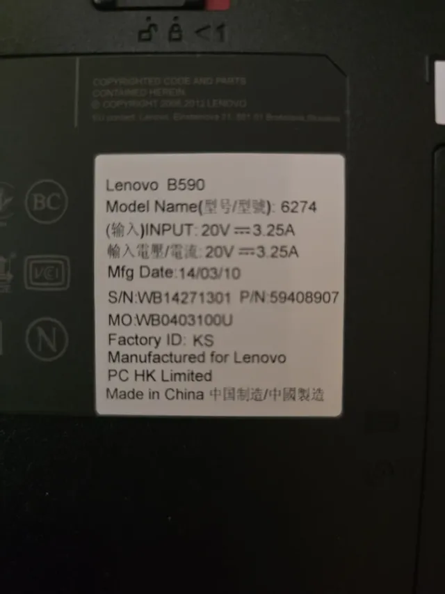 Ordenador Portátil Lenovo B590