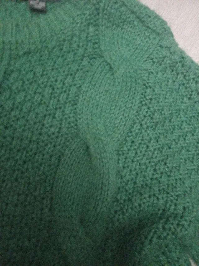 Jersey tejido grueso verde talla L