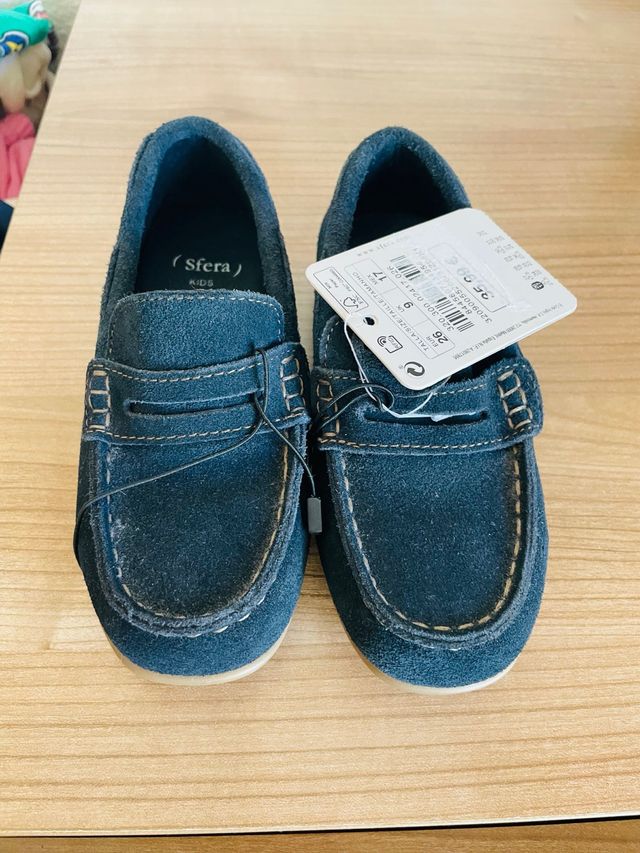 Mocasines niño Sfera piel azul talla 26